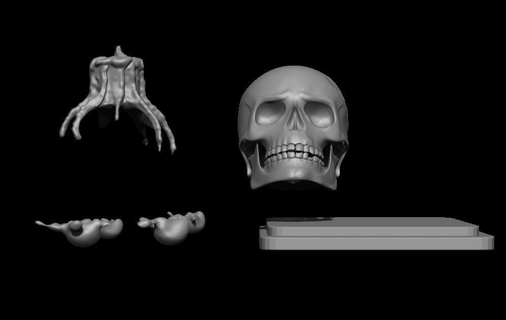 Candle melting on skull sculpture Free 3D print model_11