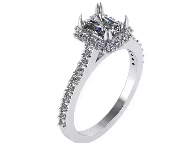 Emerald Halo Ring 0969