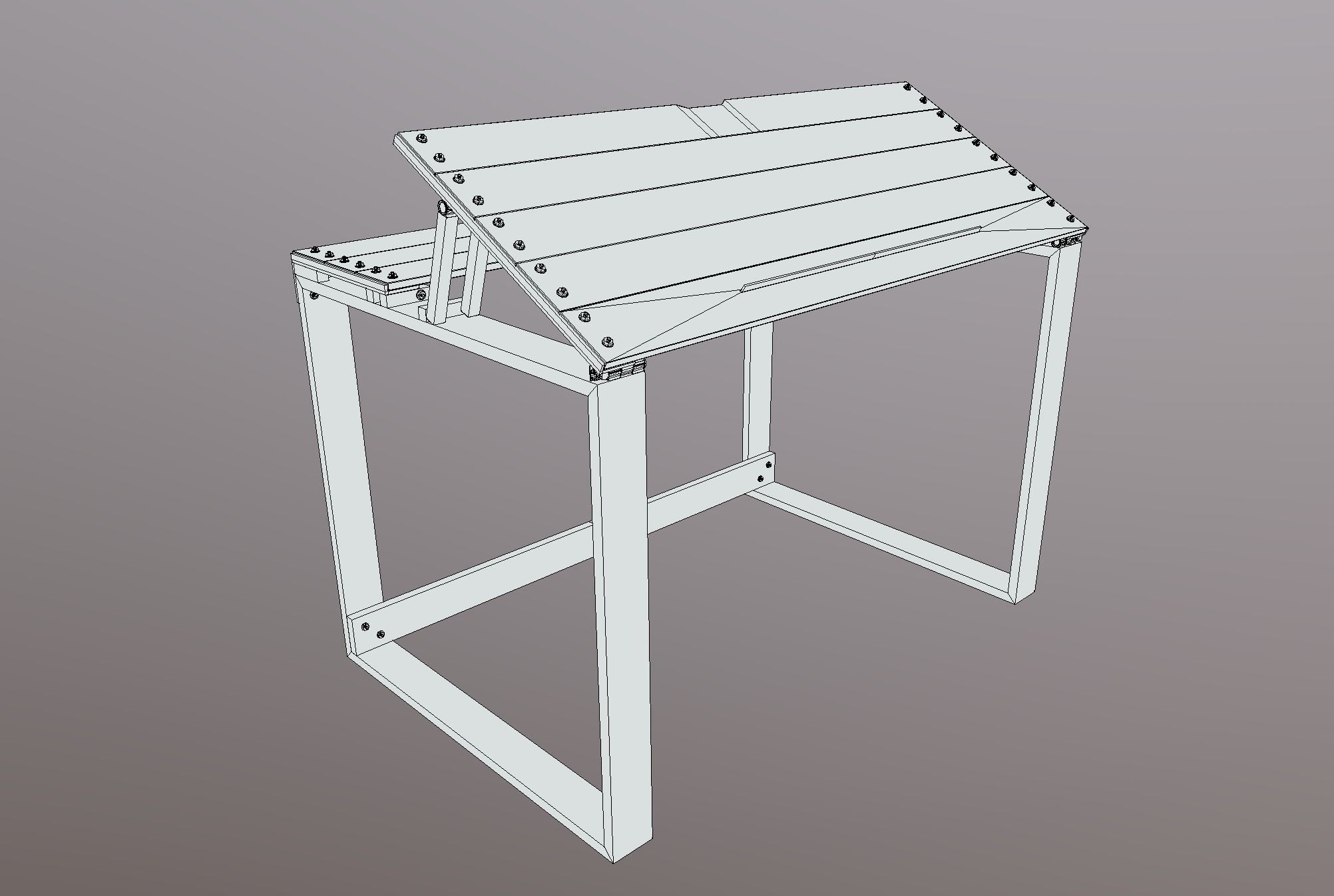 Artist table game ready prop Low-poly 3D model_4