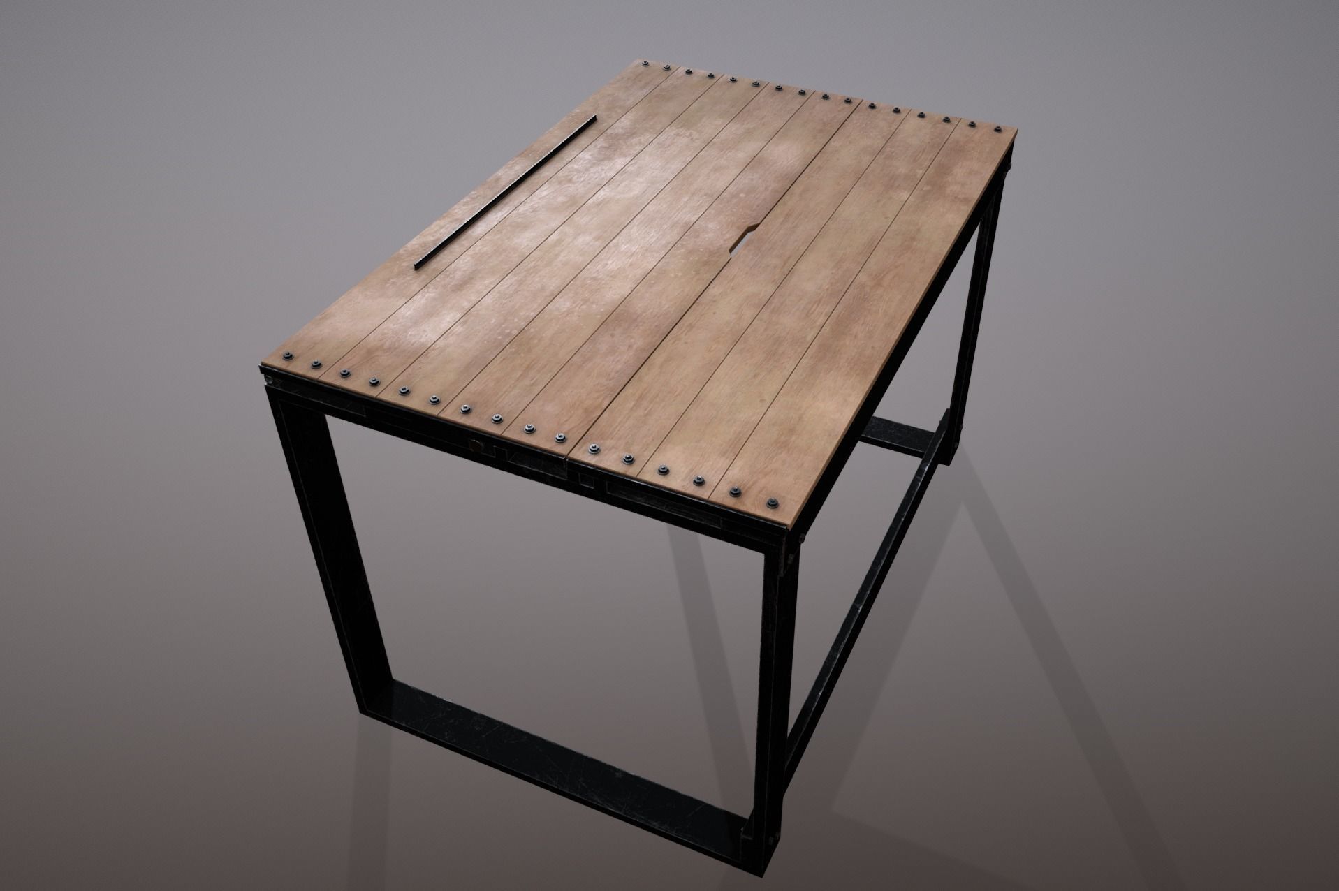 Artist table game ready prop Low-poly 3D model_2