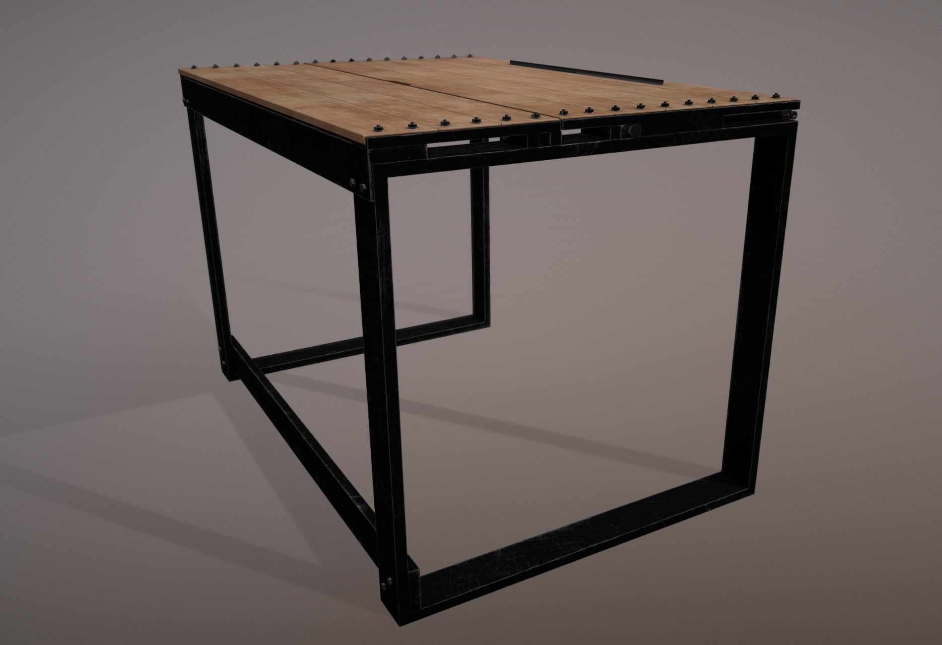 Artist table game ready prop Low-poly 3D model_1