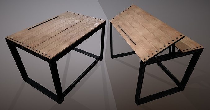 Artist table game ready prop Low-poly 3D model