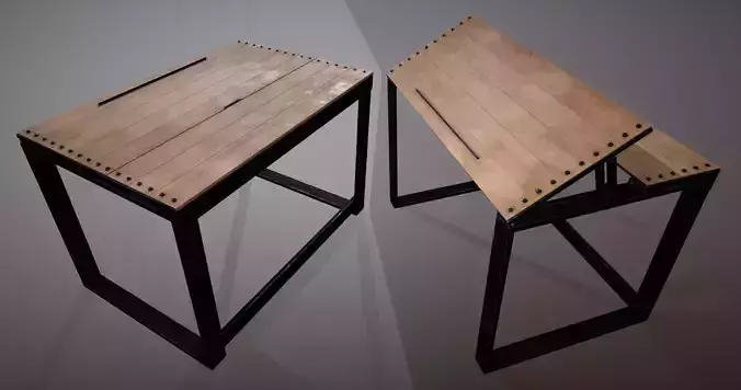 Artist table game ready prop Low-poly 3D model
