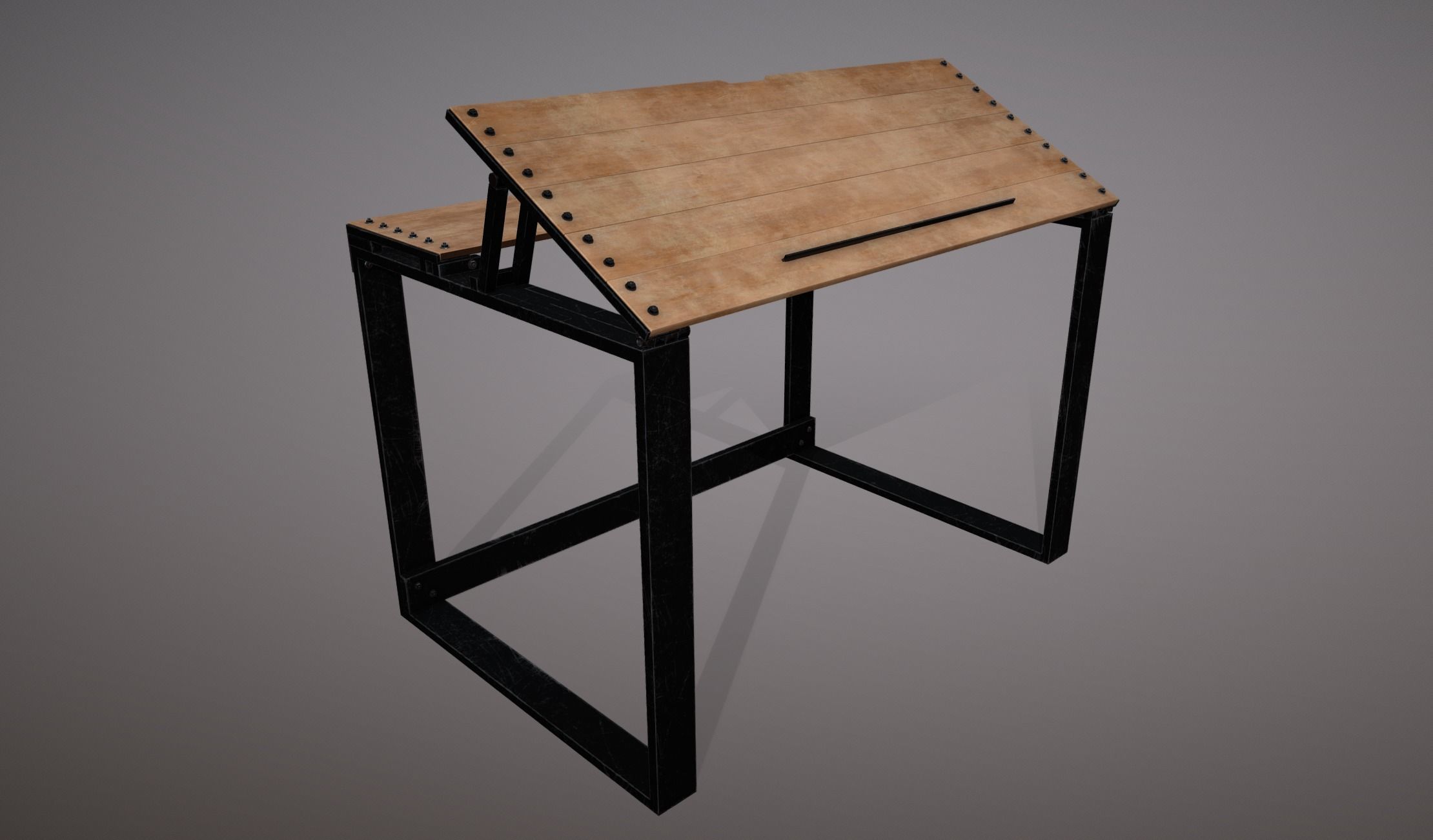 Artist table game ready prop Low-poly 3D model_3