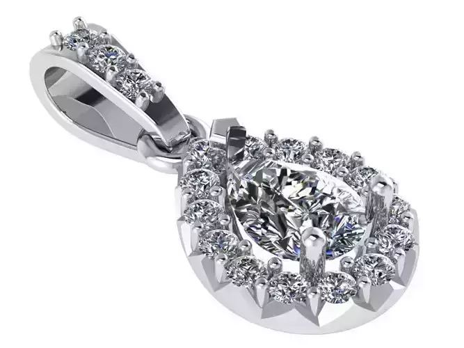 Pear Halo Pendant 0973
