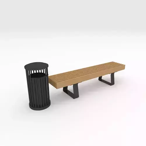 Bench Park 26 Low-poly 3D model