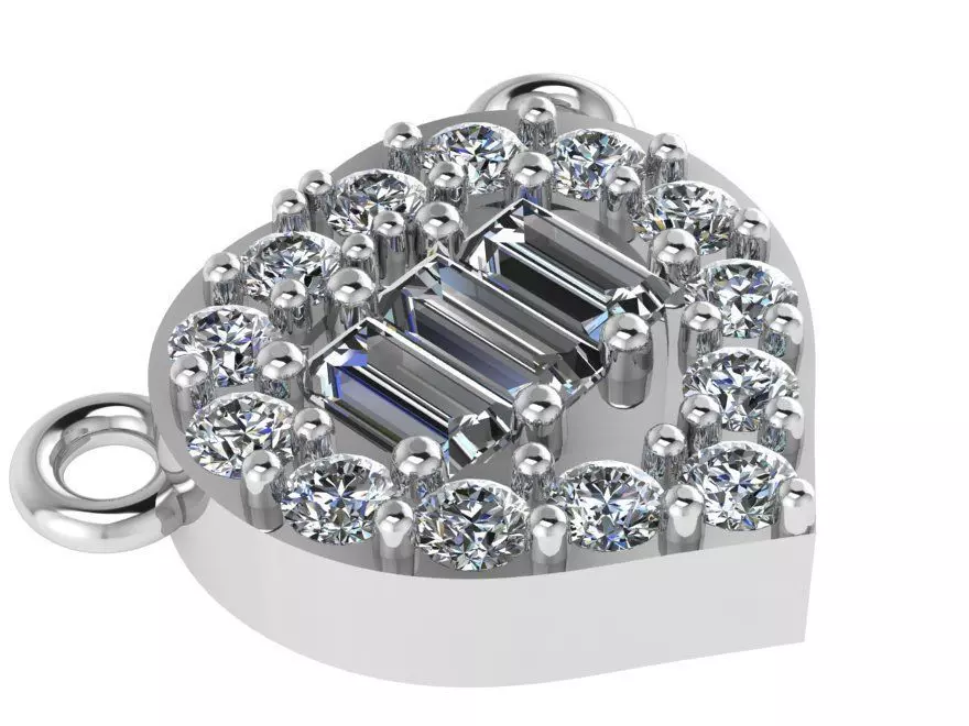 Heart Diamond Pendant 0975 3D print model