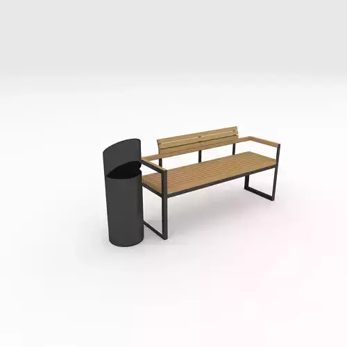 Bench Park 27 Low-poly 3D model