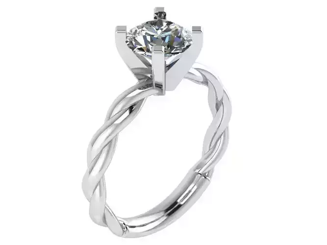 Solitaire Twisted Ring 0980
