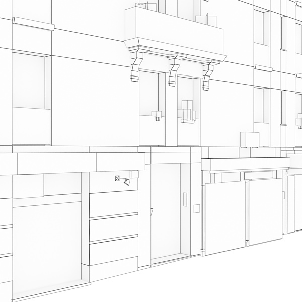 Building apartment Low-poly 3D model_14