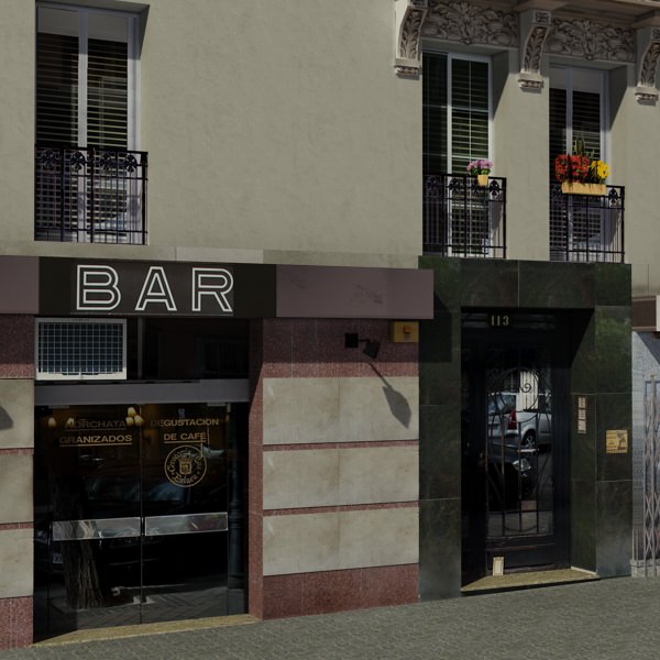 Building apartment Low-poly 3D model_4