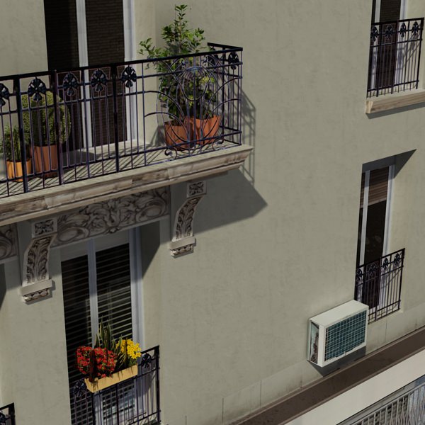 Building apartment Low-poly 3D model_5