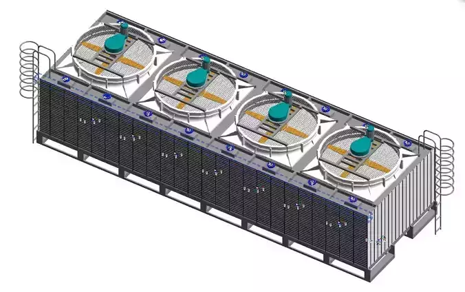 MEP-02-Cooling Tower 4 Cell- Revit Family - 3D model 3D model