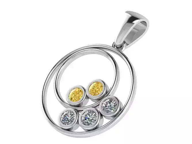 Double Circle Pendant 0987