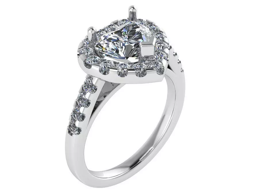 Heart Halo Ring 0991 3D print model