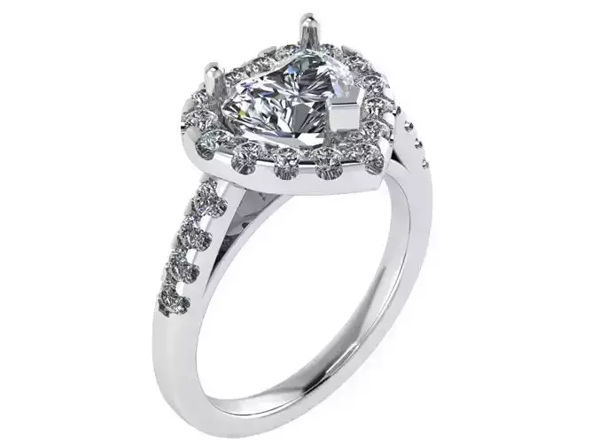 Heart Halo Ring 0991