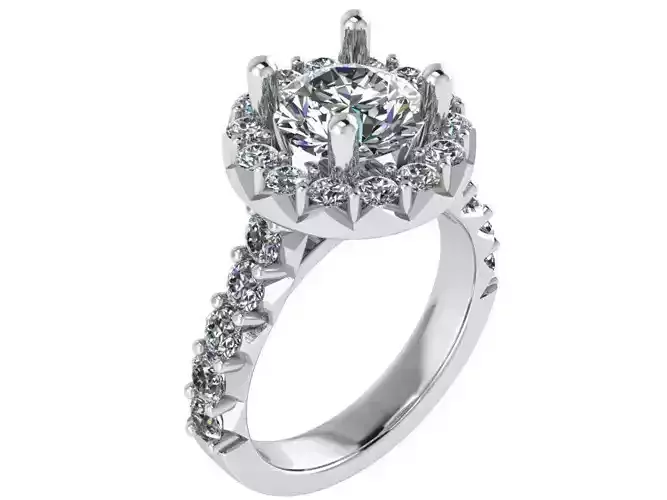 Round Halo Ring 0993