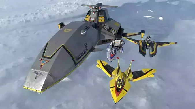 ARTDESSIE ultrman tiga plane aircraft Low-poly 3D model