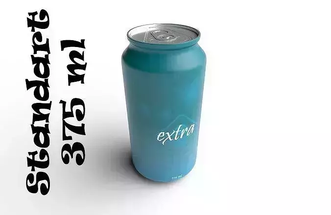 Drink Can Standart 375 ml Low-poly 3D model