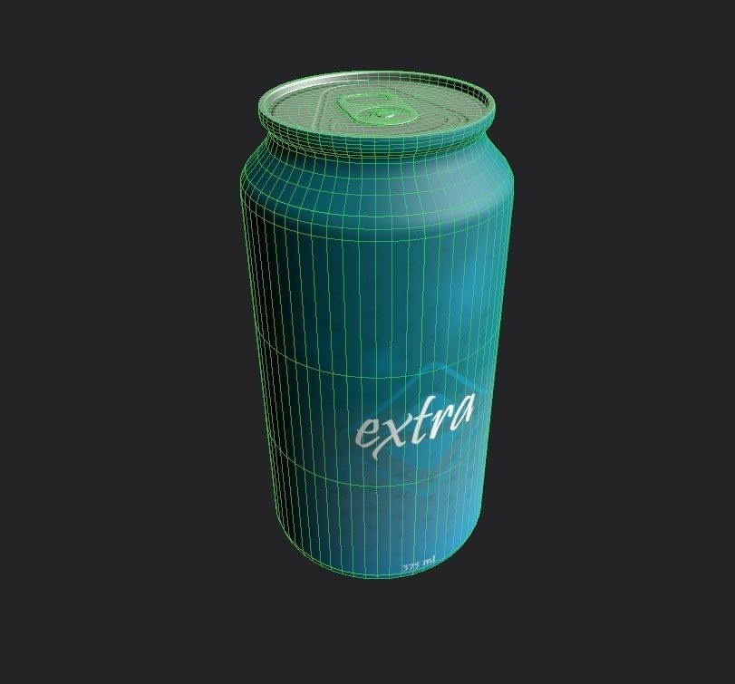 Drink Can Standart 375 ml Low-poly 3D model_2
