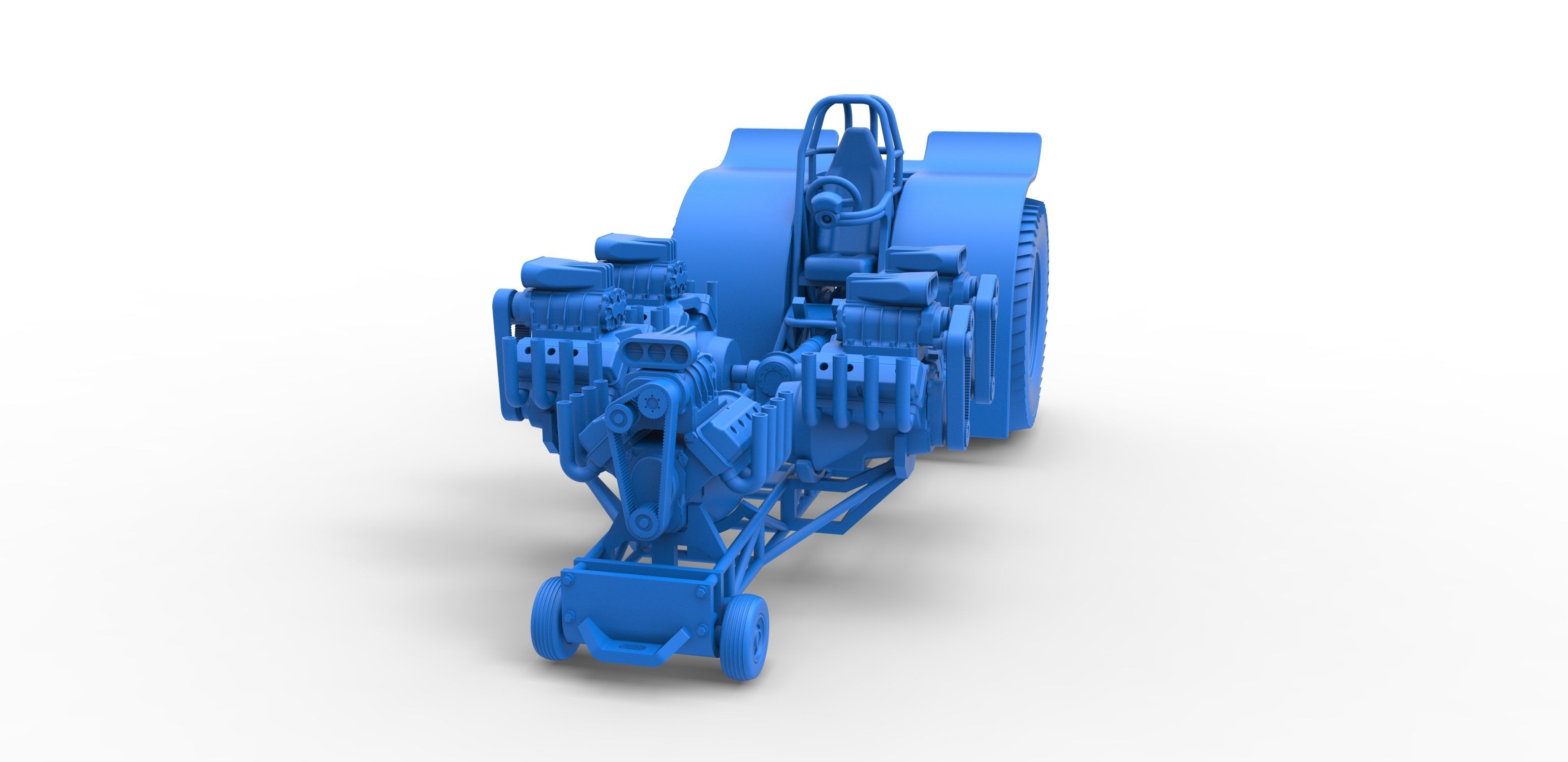 Pulling tractor 5 engines V8 Version 2 Scale 1 to 25 3D print model_18