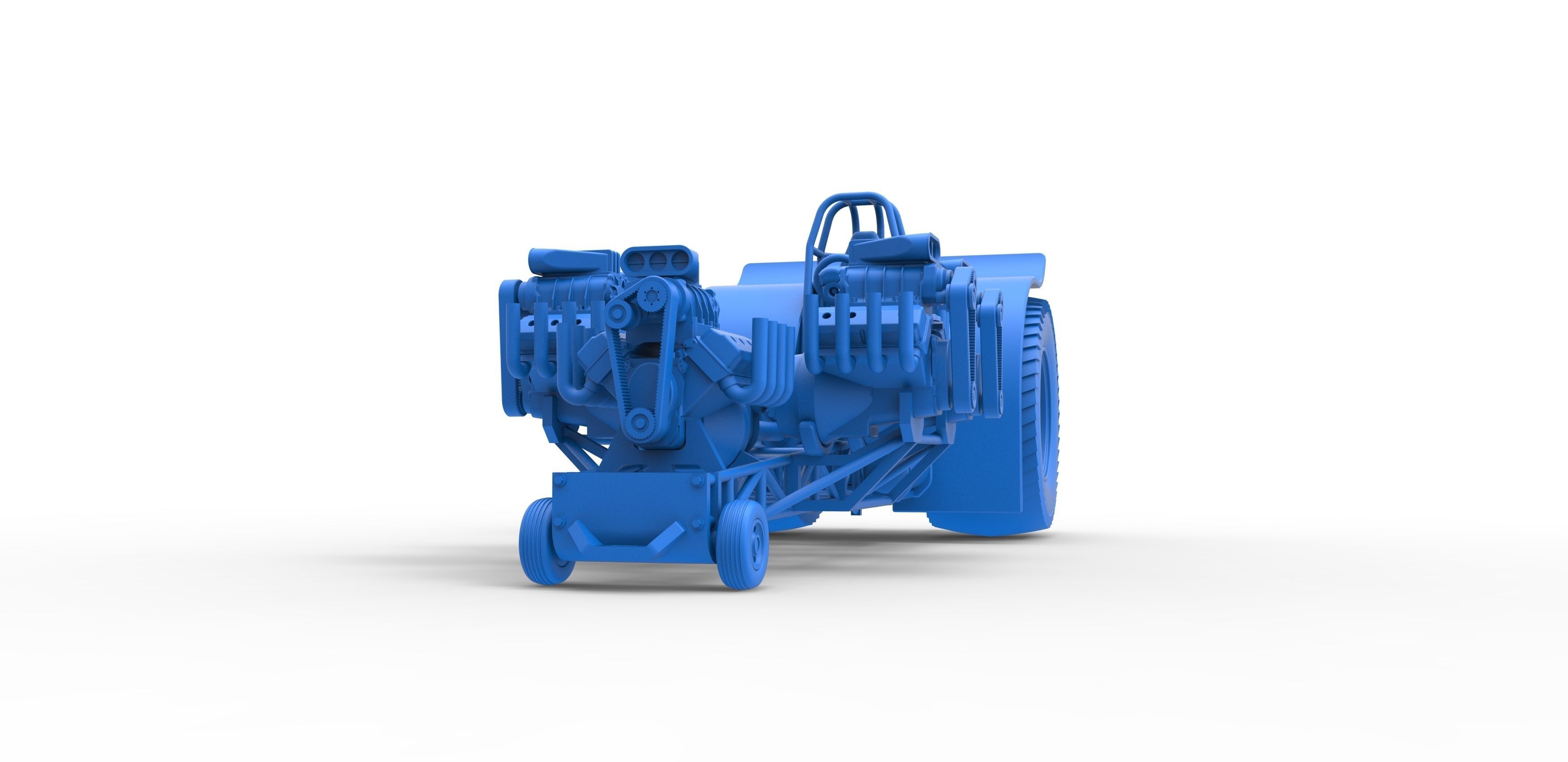Pulling tractor 5 engines V8 Version 2 Scale 1 to 25 3D print model_19