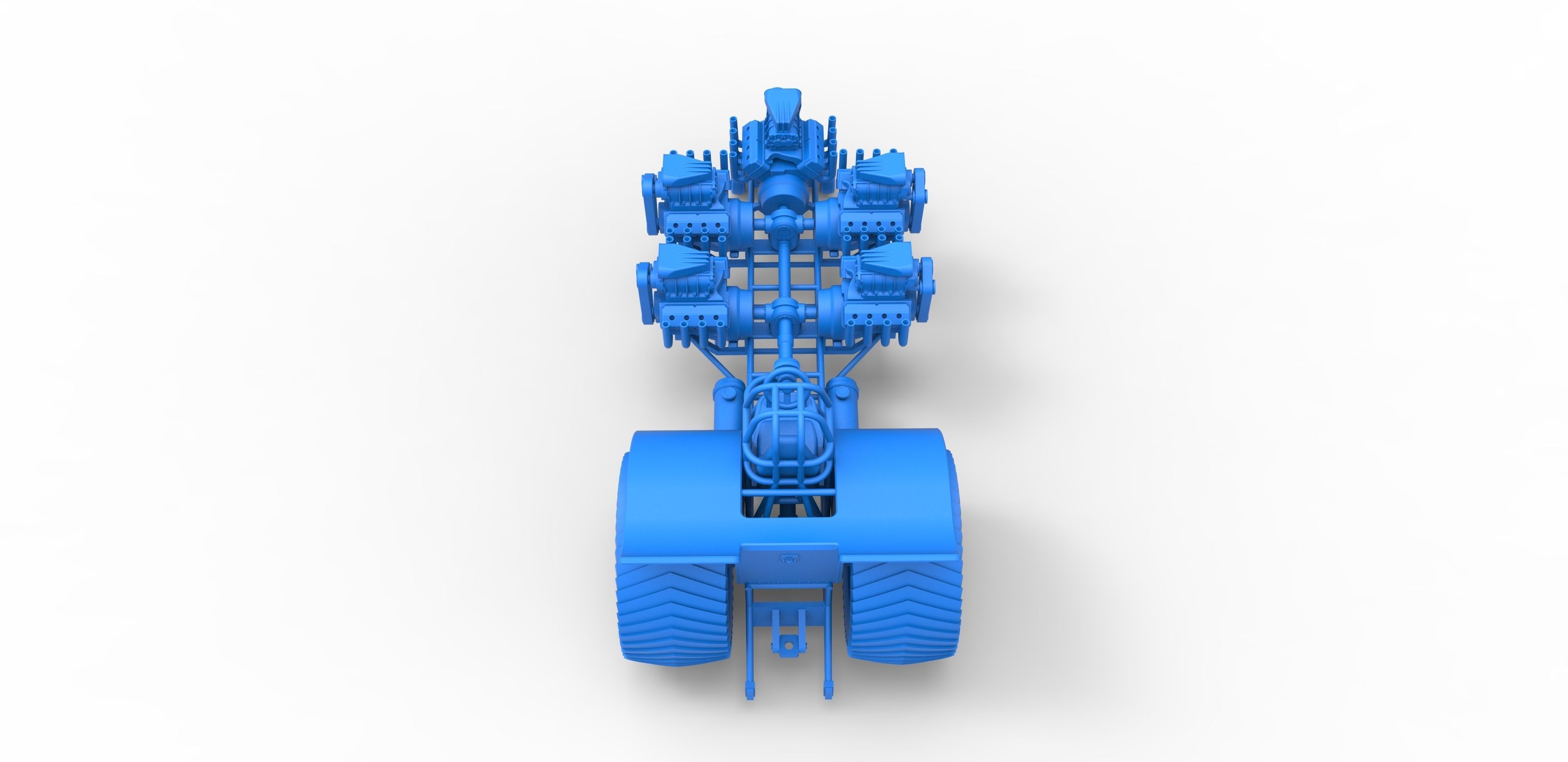 Pulling tractor 5 engines V8 Version 2 Scale 1 to 25 3D print model_27