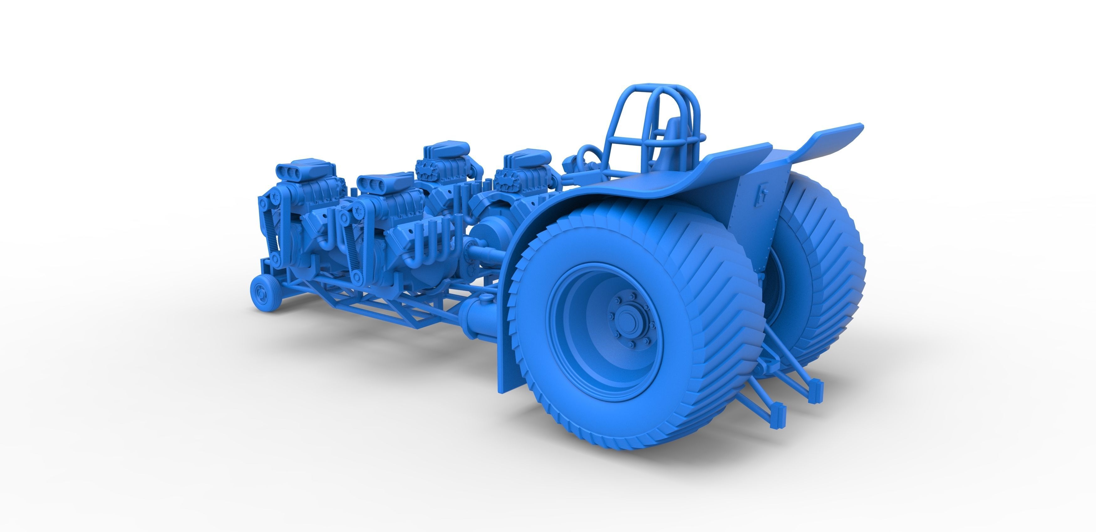 Pulling tractor 5 engines V8 Version 2 Scale 1 to 25 3D print model_25