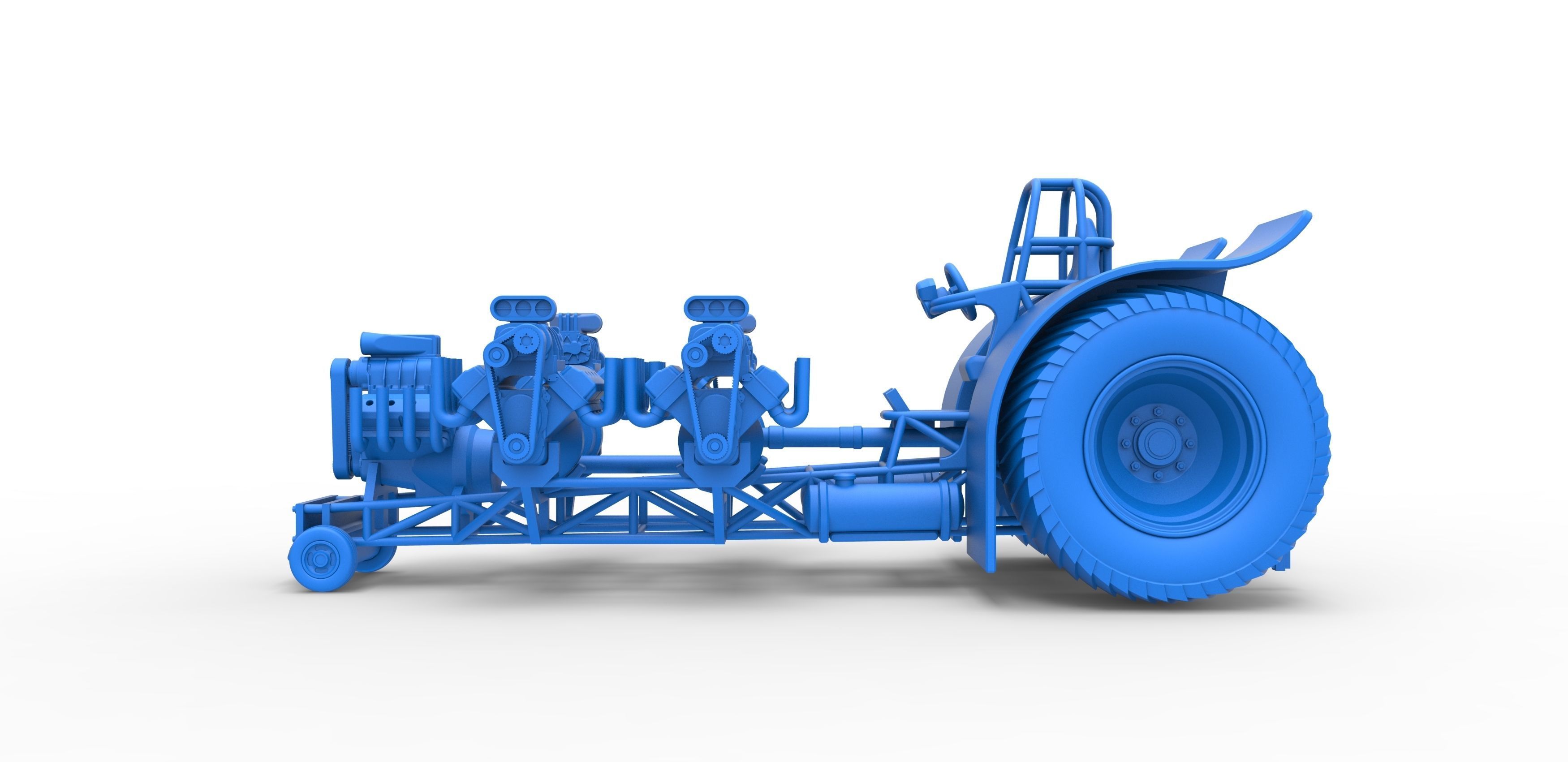 Pulling tractor 5 engines V8 Version 2 Scale 1 to 25 3D print model_22