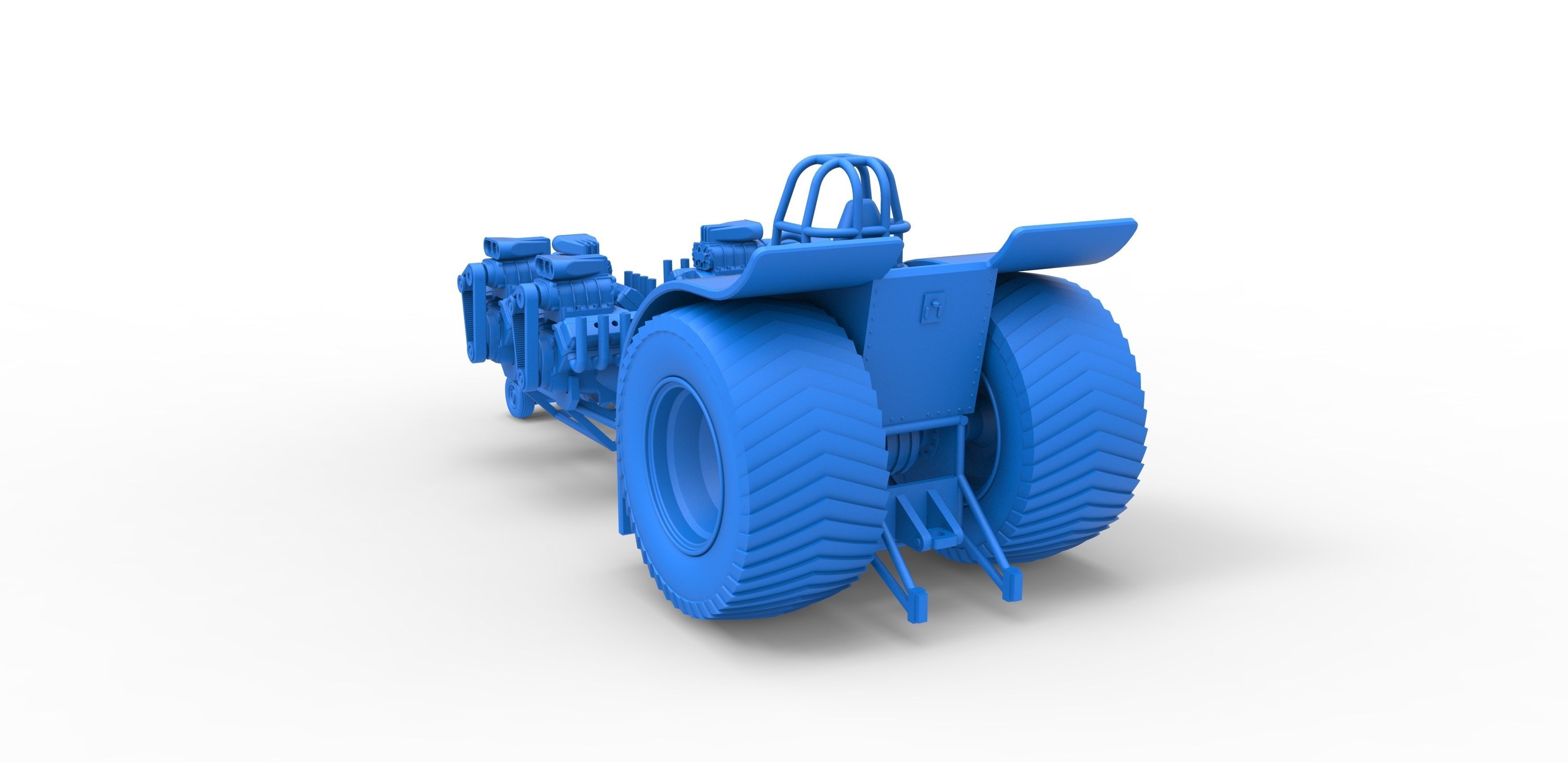 Pulling tractor 5 engines V8 Version 2 Scale 1 to 25 3D print model_26