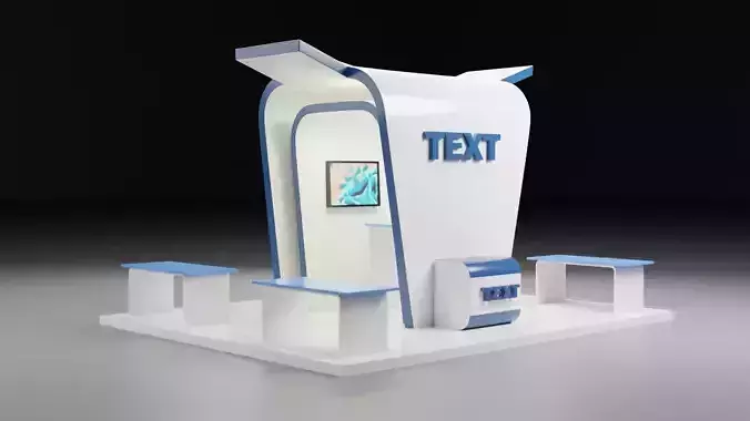 Modern Exhibition Booth 3D Model 3D model