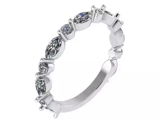 Marquise and Round Cut Band 1501