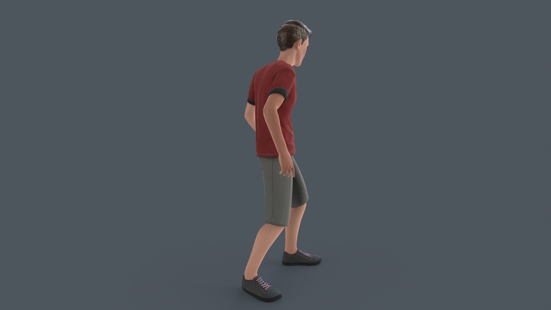 Tall Young Boy Low-poly 3D model_3