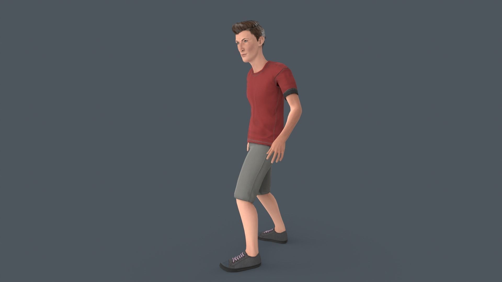 Tall Young Boy Low-poly 3D model_5