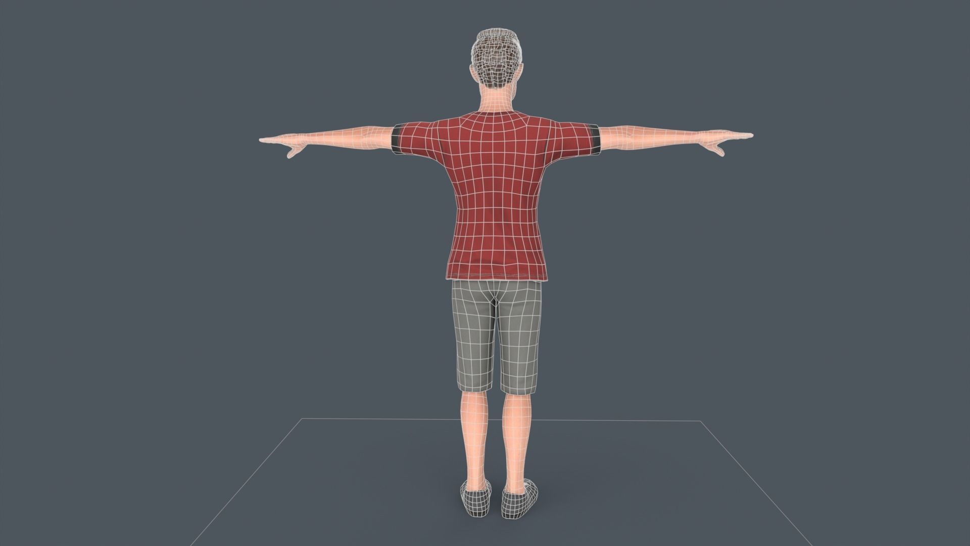Tall Young Boy Low-poly 3D model_10