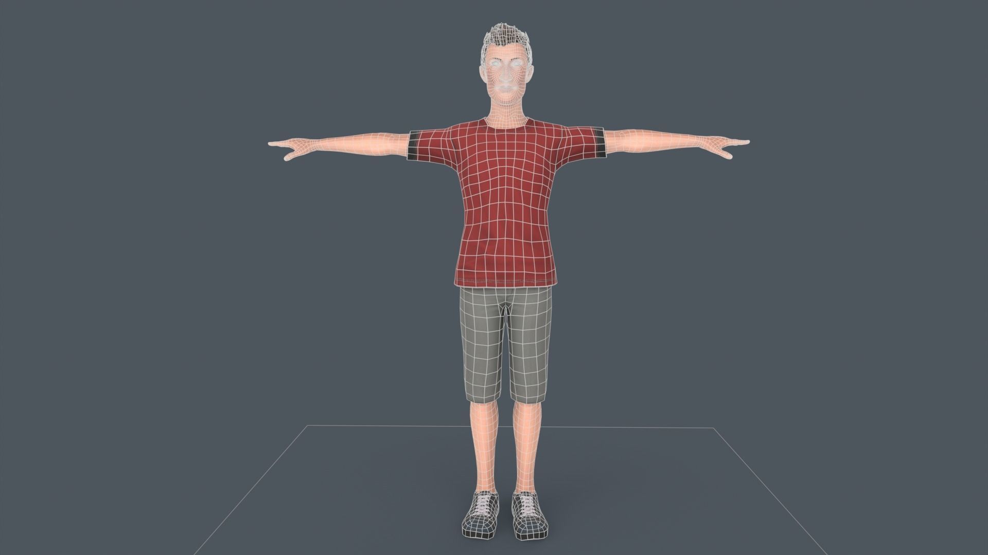 Tall Young Boy Low-poly 3D model_8