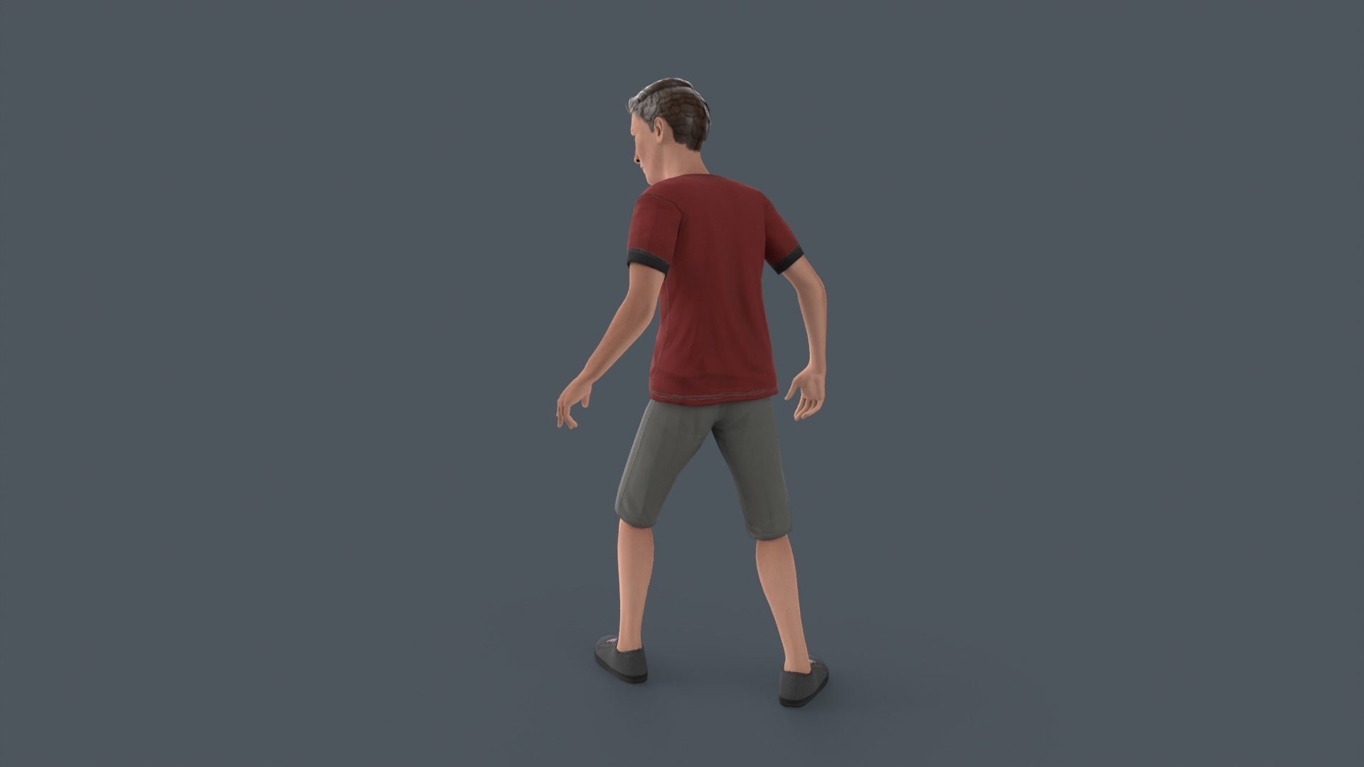 Tall Young Boy Low-poly 3D model_4