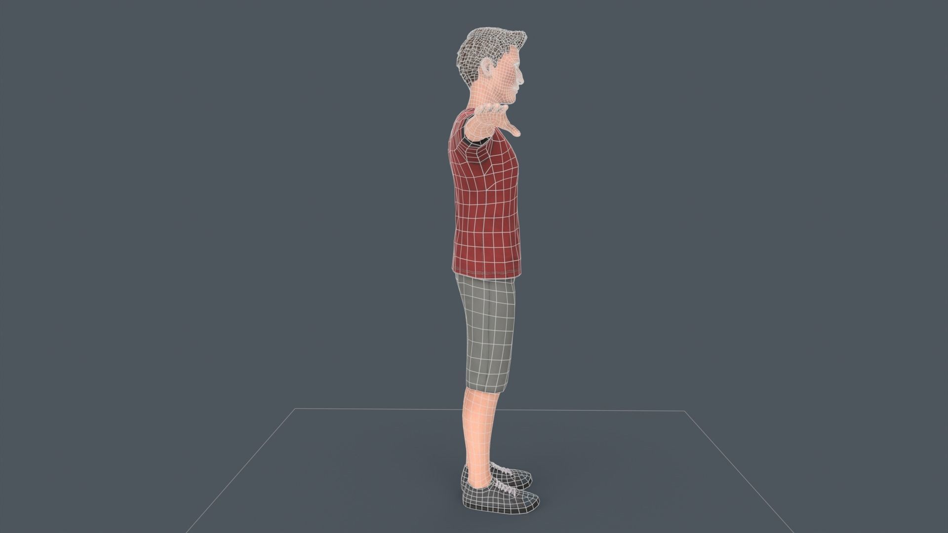 Tall Young Boy Low-poly 3D model_9