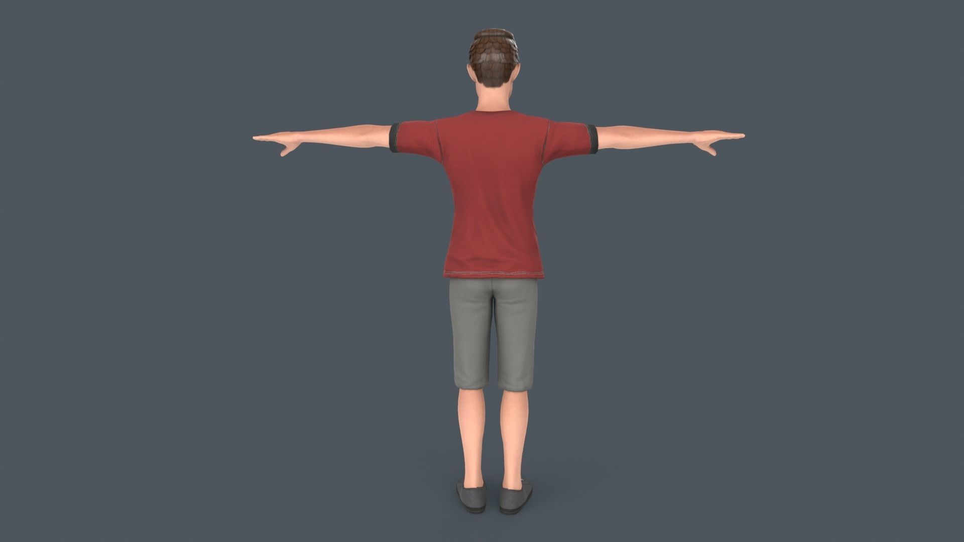 Tall Young Boy Low-poly 3D model_7