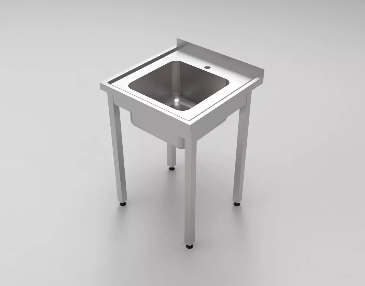 Catering table with a sink 3D model 600x600x850 mm 3D model_0