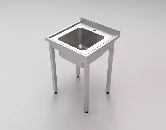 Catering table with a sink 3D model 600x600x850 mm
