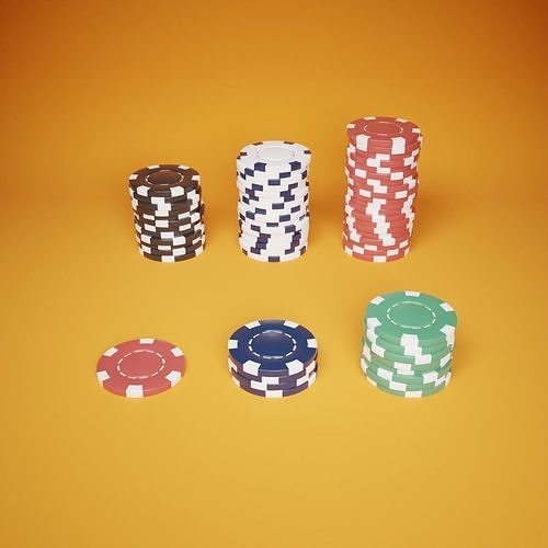 Poker Chips Low-poly 3D model
