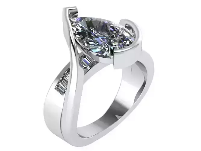 Pear Bypass Ring 1506