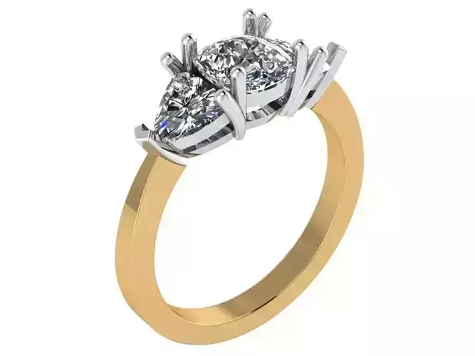 3-Stone Basket Setting Ring 1507