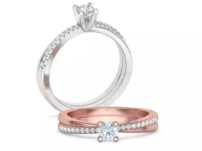 Twisted Vine Solitaire Engagement Ring 4mm stone 3D print model