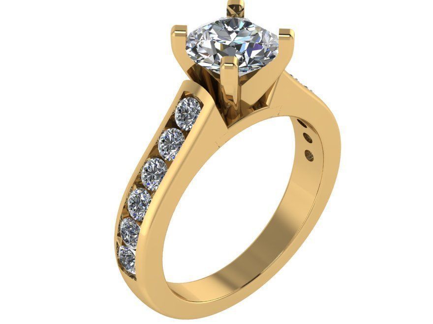 Peg Head Diamond Ring 1512 3D print model_1