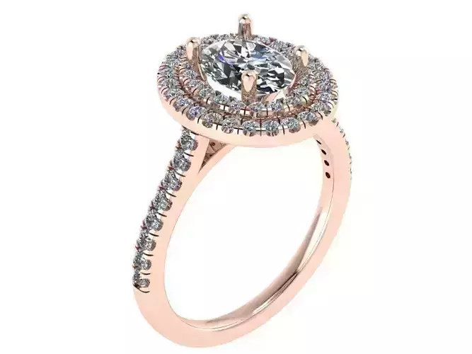 Oval Double Halo Ring 1515