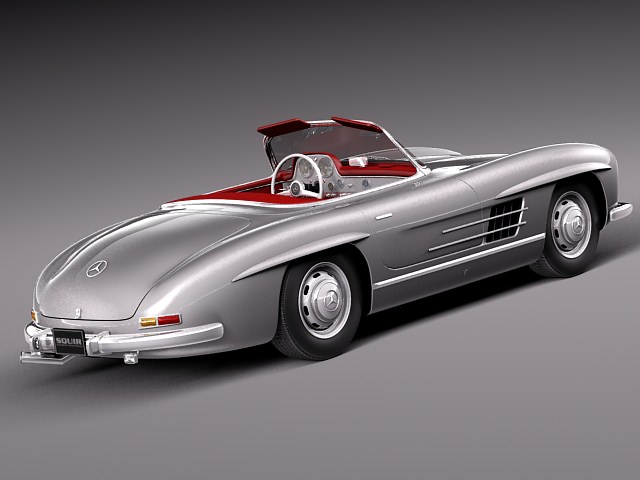 Mercedes-Benz 300SL Roadster 1956 3D model_5