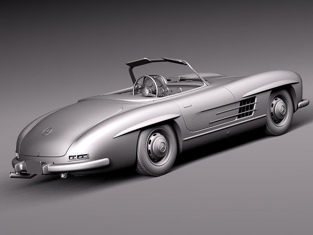 Mercedes-Benz 300SL Roadster 1956 3D model_13