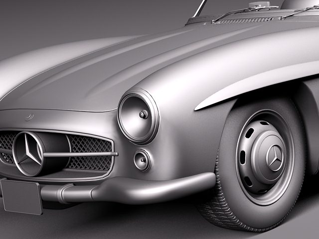 Mercedes-Benz 300SL Roadster 1956 3D model_11